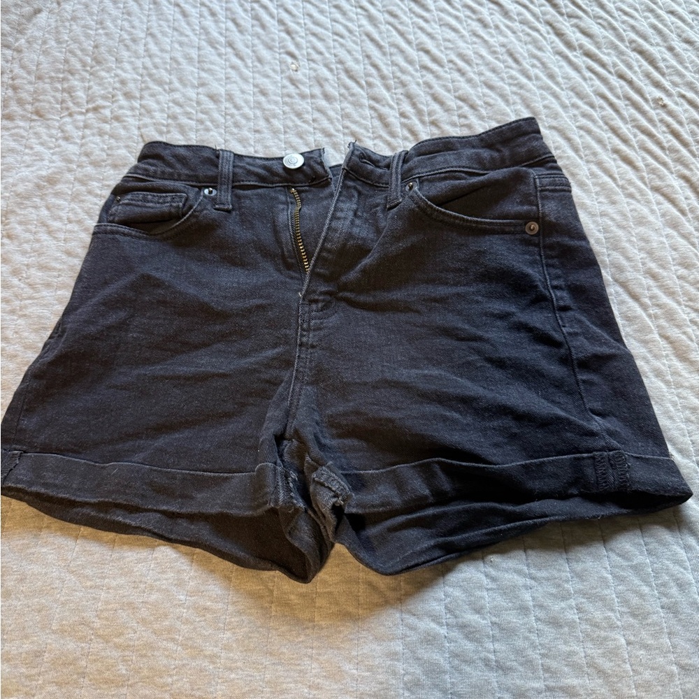 No Boundaries Black Jean Shorts Raw Hem